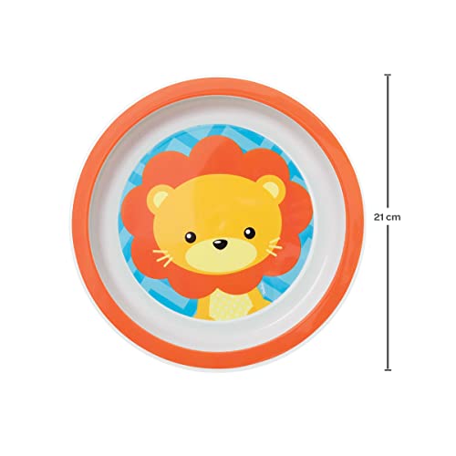 Kit Refeição Introdução Alimentar Pratinho Bowl Babador Colher Animal Fun Buba (Leão)