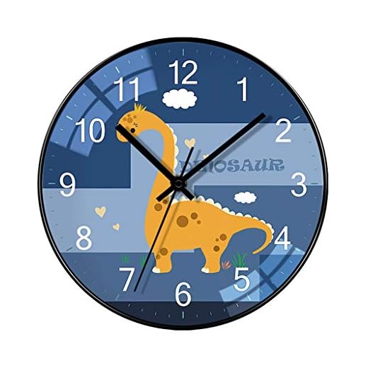 XIAOLIZI Serie Forest Dinosaur Round Modern Minimalista Camera da Letto Soggiorno Orologio da Parete Muto Orologio al Quarzo Fresco per la casa Orologio da 14 Pollici per la casa