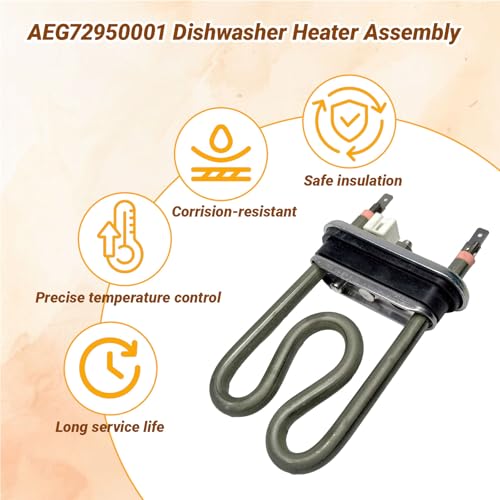 Image of Dishwasher Heating Element Assembly AEG72950001 for LG LDF5545ST LDS5811ST LDS5811BB Replace 2657686 PS7788065 Heater & Thermistor