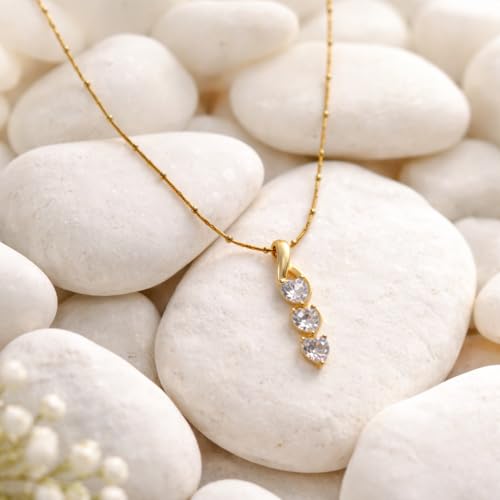 Image of RIDHVEE Anti-Tarnish Gold Plated Pendant Necklace for Women & Girls | Skin Friendly Lightweight Fashion Jewellery | Elegant Minimalist Chain Necklace & Gifting