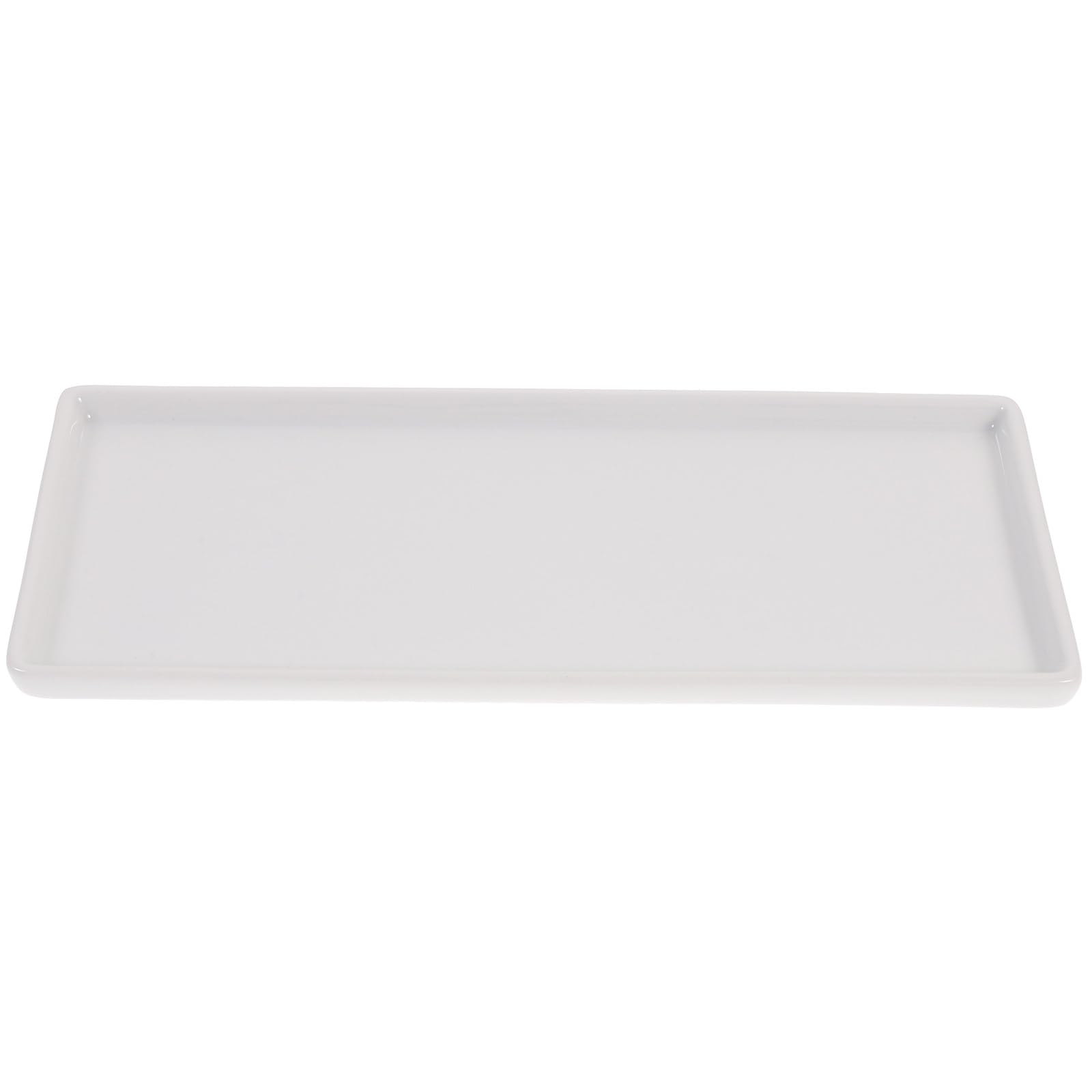 Cabilock Vassoio Portaoggetti in Ceramica Bianca, Vassoio Rettangolare Per Bagno, Organizer Per Profumi E Gioielli, Porta Spazzolini E Sapone, Ideale Per Casa E Hotel
