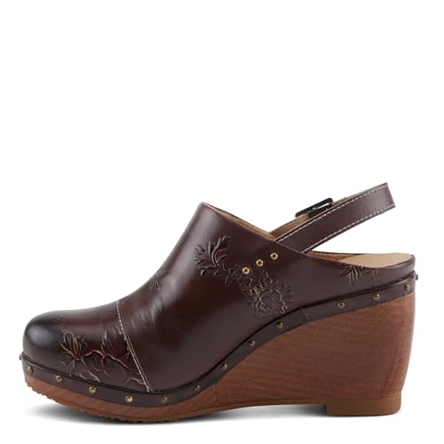 Spring Step L'Artiste Loveya Women's Slingback Wedge - Hand-Painted Flowers, Regal Studs, Comfortable Wedge Shoes3