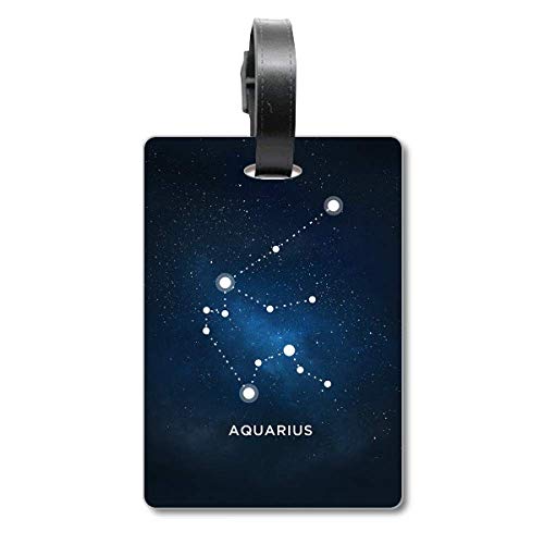 Étiquette Verseau avec constellation du zodiaque pour bagage et sac