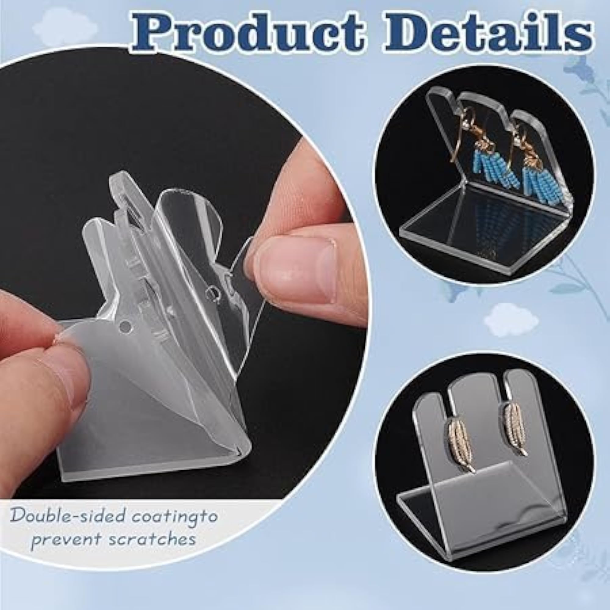 Clear Acrylic Earring Display Stands, 10-Pack