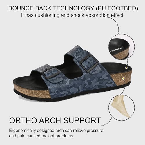Image of Centrino Men's Berkin-Style Slip-On Sandals | Open Toe Design | Soft PU Footbed | Lightweight & Comfortable | Arch Support | On-Grip Sole | Casual Outdoor Wear (9213)