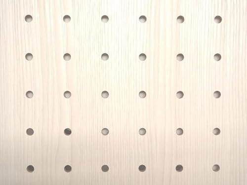 有孔ボード リアルウッドシリーズ 900mm×600mm×5.5mm 1枚入り (5Φー25P, ホワイトヒッコリー)