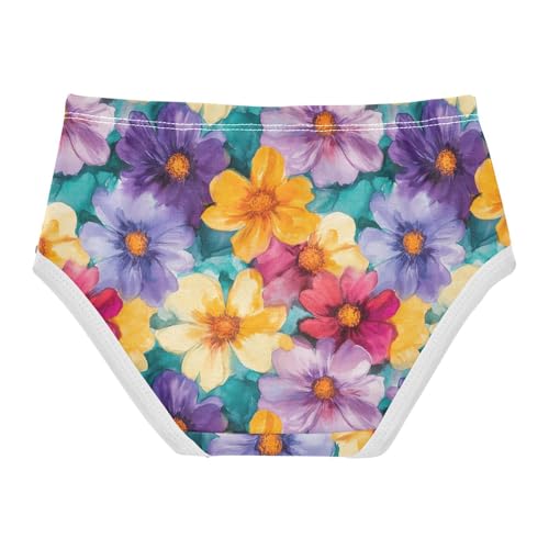 Girls Underwear Soft Cotton Watercolor Floral Kids Panties in Sizes 2/3t, 4t, 5t, 6 and 82