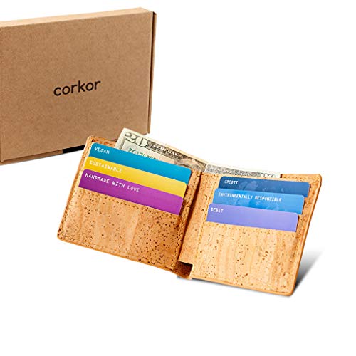 Cork Bifold Wallet for Men – RFID Safe - Vegan Leather – Natural Cork – Environment Friendly - Brown2