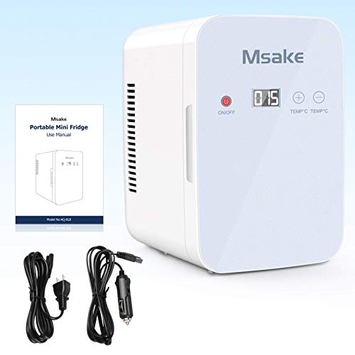 Msake Portable Personal Mini Fridge, 8 Liter Compact Cooler And Warmer Refrigerator For Skincare Medications And Breast Milk Storage, 12V Dc/ 110V Ac For Home Office And Travel #TOP6