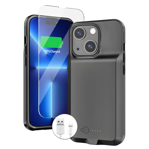 BOPPS Battery Case for iPhone 14/14 Pro/13/13 Pro2026 New Slim Powerful 7000mAh Portable Charger Case 360Protection Rechargeable Extended Charging case for iPhone 1314 Series 6.1inch (Black)