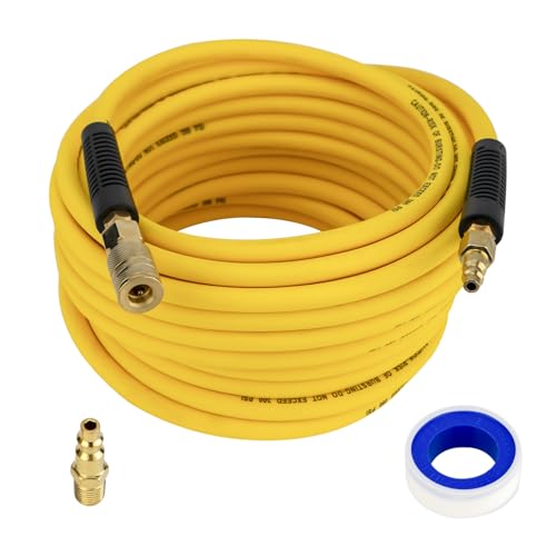 Air Compressor Hose 1/4 x 50 FT Hybrid Air Hose with Bend Restrictor