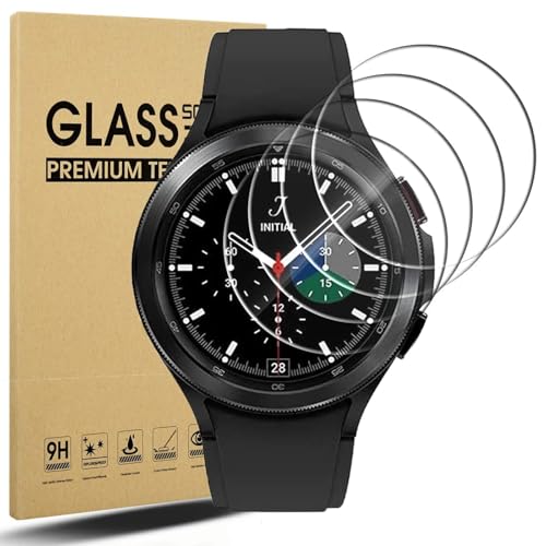 LIANCGJUE 4 Pack Anti-Scratch Film for Samsung Galaxy Watch 4 Classic 46mm Screen Protector Full Protective 9H Hardness Tempered Glass Fit for Samsung Galaxy Watch 8 Classic 46mm Smartwatch