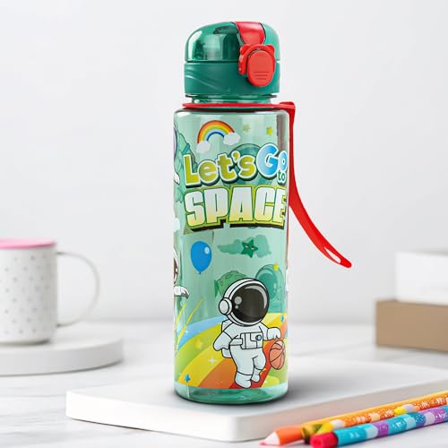 Image of BAYBEE Space 700ml Sipper Bottle for Kids, Anti-Spill Sippy Water Bottle- BPA Free |Sippy Cup, Baby Bottle Sippers | Sipper Water Bottle for Kids Infants & Toddlers 6 Months to 9 Years (Green)