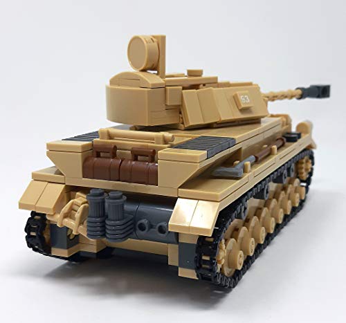 Modbrix WW2 Bausteine Panzer IV inkl. 3 Minifiguren Soldaten, 543 Klemmbausteine – Bild 7