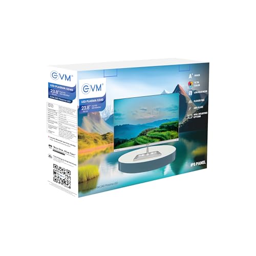 Image of EVM Plasma S240 23.8 inch Full HD IPS Monitor - 100Hz, Frameless Design, FreeSync, Flicker-Free, Wall Mount Support-3-year-warranty 240 Plasma LED