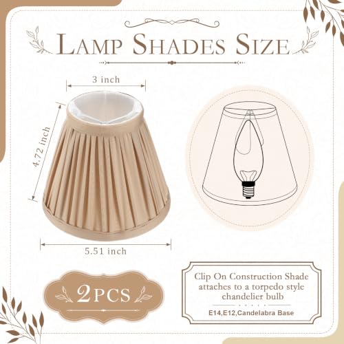 Vihose 2 Pack Small Pleated Lamp Shade Mini Clip Sconce Shade, Linen by VIHOSE - Used condition - Image 2