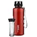 720°DGREE Trinkflasche “uberBottle“ crystalClear +Früchtebehälter - 1L - BPA-Frei - Wasserflasche für Uni, Sport, Fitness, Fahrrad, Outdoor - Sportflasche aus Tritan - Leicht, Bruchsicher, Nachhaltig