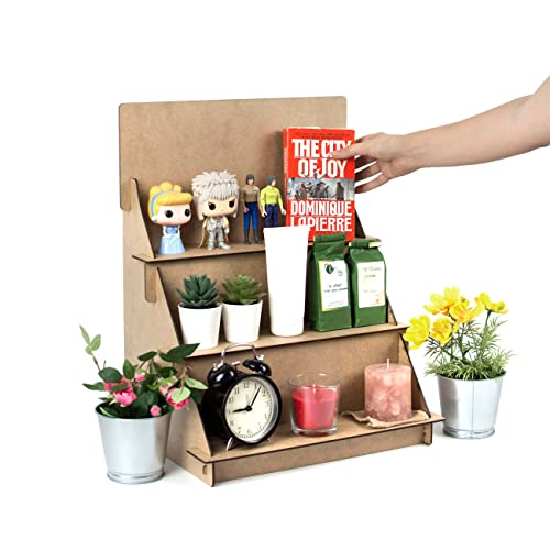 CONTRAXT Expositor madera. Vitrinas Expositora de Madera para colecciones de figuras grandes Expositores Mostradores Recepcion tiendas funko pop libros miniaturas madera (Mediano, MDF)