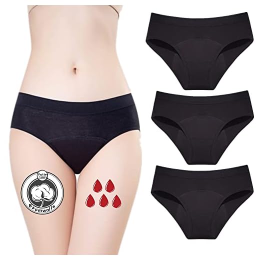 ZVZK Perioden Unterwäsche Starke blutung Damen 30ML Absorption Lecksicher Slip perioden wärmegürtel Slips 3er Pack (L)