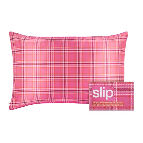 slip The Original Queen Pure Silk Pillow Case - 100% Pure 22 Momme Mulberry Silk - Queen Size Standard Pillow Case - Anti-Aging, Anti-BedHead, Anti-Sleep Crease, Highland Rose (20" x 30")