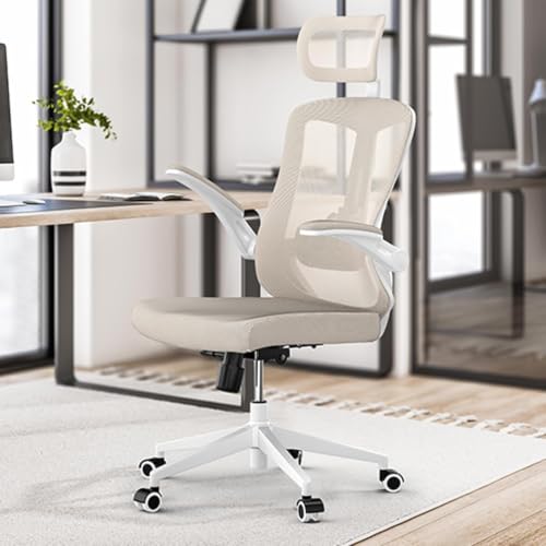 Image of Ergonomic Office Desk Chair High Back Mesh Computer Chair Adjustable Chair | 360 Swivel Adjustable Lumbar Support & Flip-Up Armrests capacity 300 lbs capacity