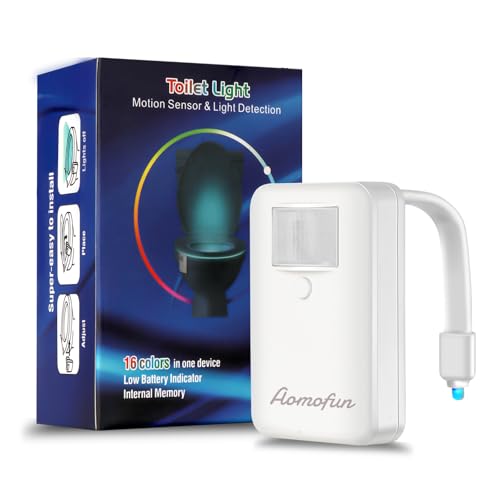 Aomofun 2 Pack Toilet Bowl Night Light, Motion Sensor Activated