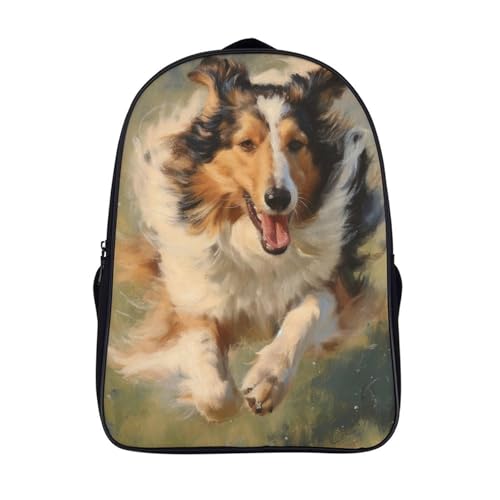 Sac à dos d'écolier avec motif de chien de berger pour garçons idéal pour l'école et sorties