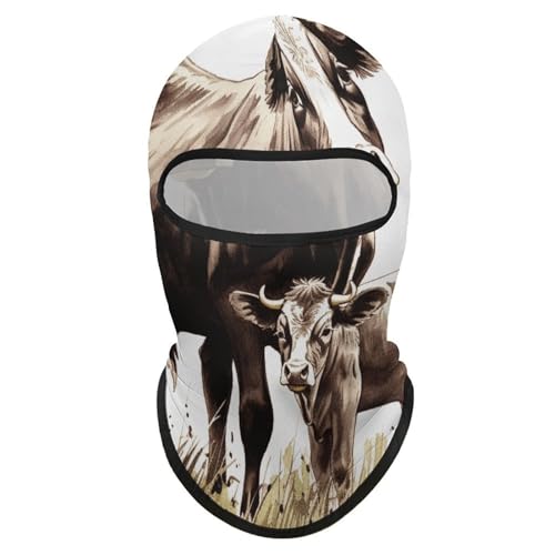 Balaclava para hombre, máscara para esquí y ciclismo, con estampado de vaca, cubreboca para invierno miniatura 1