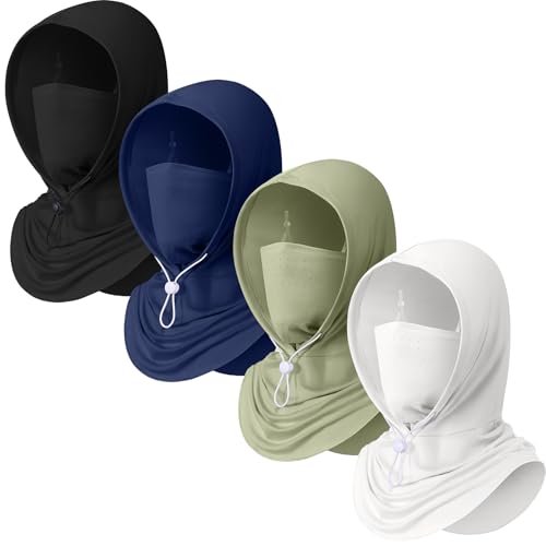Image of Funtery 4 Pack Cooling Balaclava Face Mask UV Protection Breathable Full Head Hood for Men Women Cycling Fishing Motorcycle