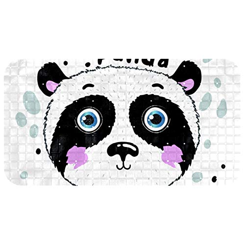 Tapis de bain ovale antidérapant avec drainage et motif panda - 2