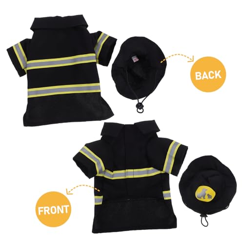 Disfraz Bombero para Perros Talla S Negro miniatura 3