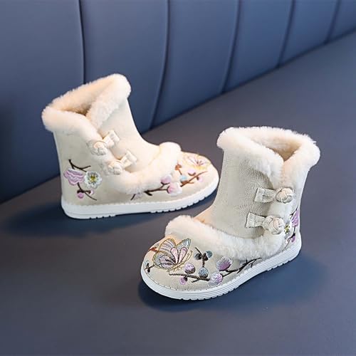 Girls' Winter Boots Preschool Girls Boots Chinese Embroidered Outdoor Warm Anti Slip Snow Boots (For Toddlers/Children/Adults)3
