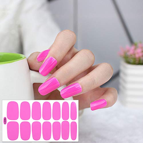 SILPECWEE 6 Sheets Adhesive Nail Polish Wraps Strips and 1Pc Nail File Solid Color Nail Art Decals Stickers Manicure Accessories