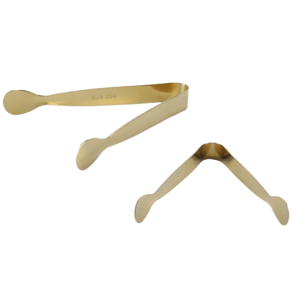 Juego de 6 pinzas para servir de acero inoxidable dorado