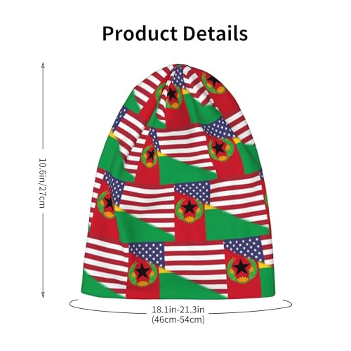 American Flag and Flag of Cape Verde Kids Leisure Elastic Knitted Hat Junior Large Size Knit Cap Child Beanie2