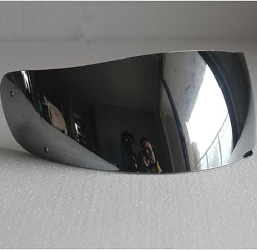 シングルレンズPC素材バイザーシルバーレンズフルフェイスバイクヘルメットバイザードリルホールバイザー(Silver)