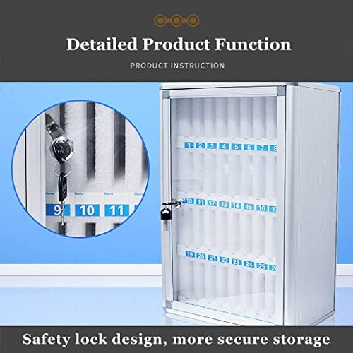 Portable Aluminum Alloy Storage Cabinet for Phones - Key Lock Locker Box with Handles & Handwritten Tags - Ideal for Classroom, Office, Gym Organization
