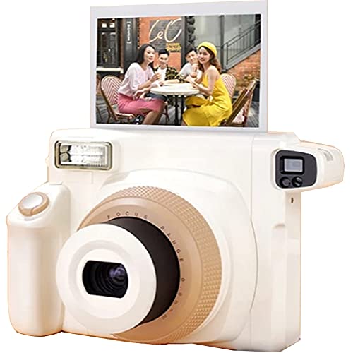 Cámara portátil retro para niños, impresora fotográfica para niños, cámara de vídeo selfie digital instantánea con tres modos con flash para llenar automáticamente imagen,(blanco)
