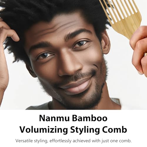 Set 2 Peines de Bambú para Cabello Afro Natural Antiestático miniatura 2