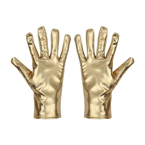 NYGGTYK Guantes Dorados Cortos Ceremoniales, Adecuados Para Bodas y Disfraces