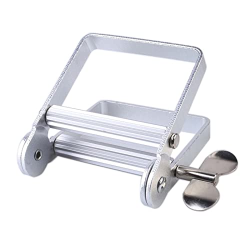 Toothpasta - Exprimidor de tubos de metal para pasta de dientes, tubos de color, cosméticos, colorantes, crema de manos, artista, peluquería, pintor, masaje, barra de metal (plata, talla única)