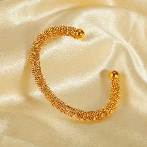 Fashion Stainless Steel Geometric Irregular Cable Open Cuff Bracelet3