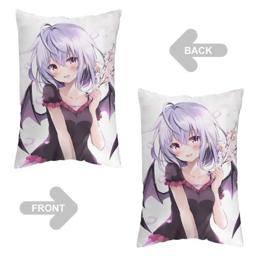 枕カバー 東方シリーズ レミリア ピローケース 60cm*40cm まくらカバー 寝具カバー ファスナー式 抱き枕 クッション 吸汗速乾 静電気対策強化 ソファクッションカバー 快適 肌に優しい 軽量 柔らかい ホテル品質 四節通用 家庭用 アニメ キャラ