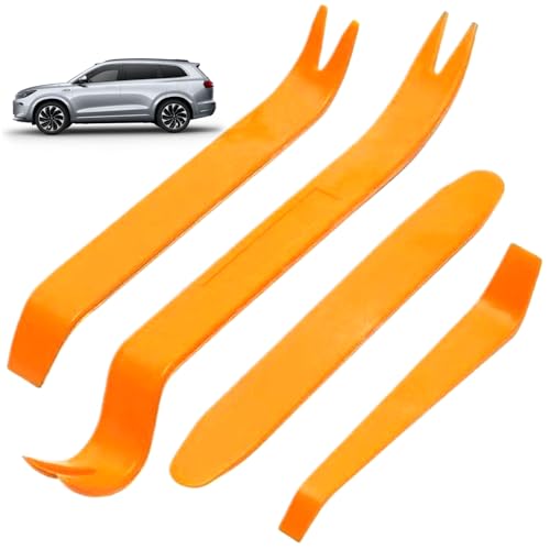 4Pcs Plastic Pry Tool, Portable & Lightweight Sturdy Auto Door Clip Panel Trim Removal Tool for Car Dash RadioPlastic