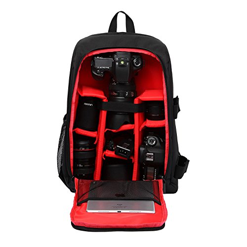 Fotorucksack Wasserdicht SLR Foto Rucksack Kamera Laptop Kamerarucksack Outdoor Sling Spiegelreflex Rucksäcke Camera Bag Backpack Rot