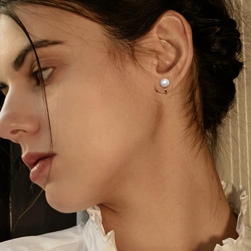 CASSIECA 14K Gold Plated Clip on Pearl Earrings for Women Girls - Long Dangle Pearl Drop Ear Clips for Wedding, Bridal Gifts2