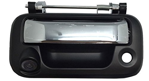 PYvideo Backup Camera with Tailgate Handle for Ford F150/F250/F350/F450 for Universal Monitors (RCA) (Color: Black/Chrome Handle)