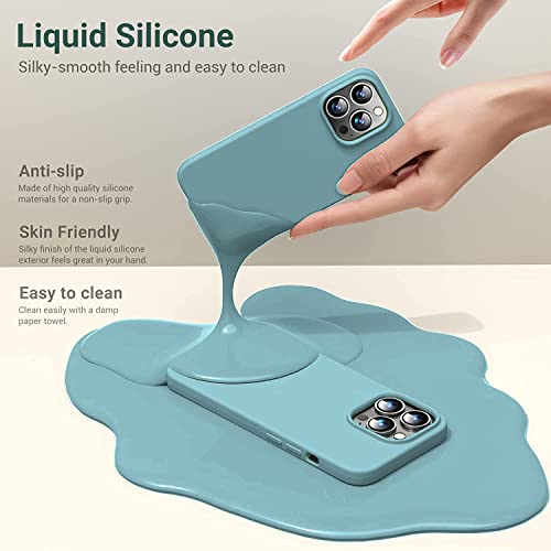 Image of Elzzi Microfiber Candy Case Compatible for iPhone 13 Pro Max Shockproof Slim Back Cover Liquid Silicone Case - Cactus