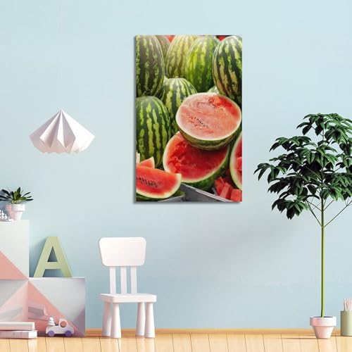 Pastèque au stand de marché affiche sur toile souvenir vacances