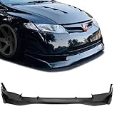 GT-Speed Compatible with/Replacement for Front Bumper Lip, MU Si Style PU Front Lip Spoiler Black, Fits 2006 2007 2008 Honda Civic 4-Door Sedan
